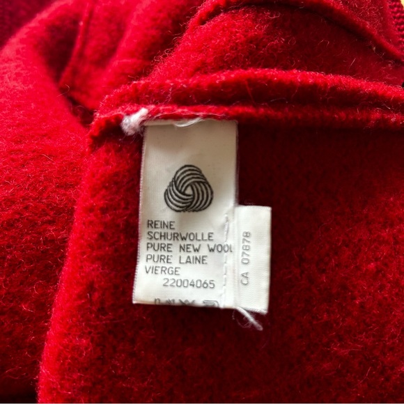 Geiger Vintage Red Boiled Wool Button Jacket Women's Size 8 - Picture 15 of 16